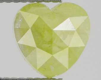 0.89 CT Heart Shape Loose Diamond 6 MM Natural Yellow color Rustic Diamond For Making Proposal Ring