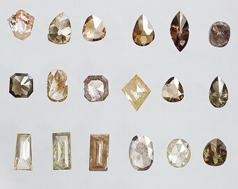 Rustieke losse diamanten 3,07 karaat | Diamanten in diverse vormen en kleuren | Partij natuurlijke diamanten | Stenen voor verlovingsringen
