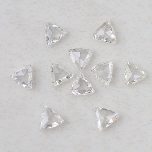 1 CT Eye Clean SI Clarity Loose Natural Diamond 3 MM Triangle Shape Clear Rose Cut Diamond Wedding Ring