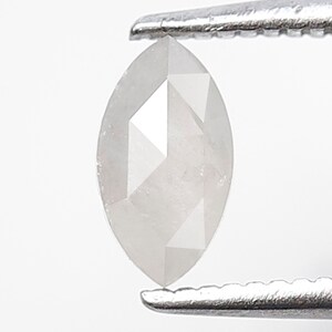 0.49 Ct Marquise Salt and Pepper Diamond: 7mm Misty White Loose Diamond
