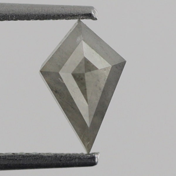 0.81 CT Elongated Kite Shape Loose Diamond 8 MM Smokey Grey Color Natural Salt and Pepper Diamond