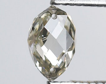 0.79 CT Briolette Two Side Drill Natural Loose 6 MM Natural Champagne Color Diamond For Briolette Pendant