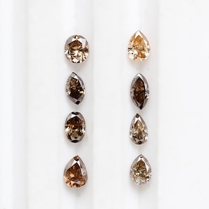 0.97 CT Champagne Diamond Set: Pear, Marquise, Oval Cut Loose Diamonds