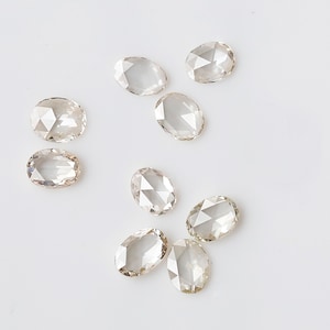 0.93 CT Oval Shape Rose Cut Diamond 4 MM Off White Color Natural Loose Rustic Natural 9 Pieces Diamond For Jewelry