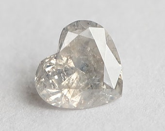 0.52 CT Heart Shape Salt and Pepper Diamond 5 MM Natural ICY White Diamond For Proposal Ring