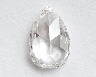 2.08 CT Pear Rose Cut Diamond 11 MM GH Color, Si Clarity Natural Teardrop Diamond For Engagement Ring