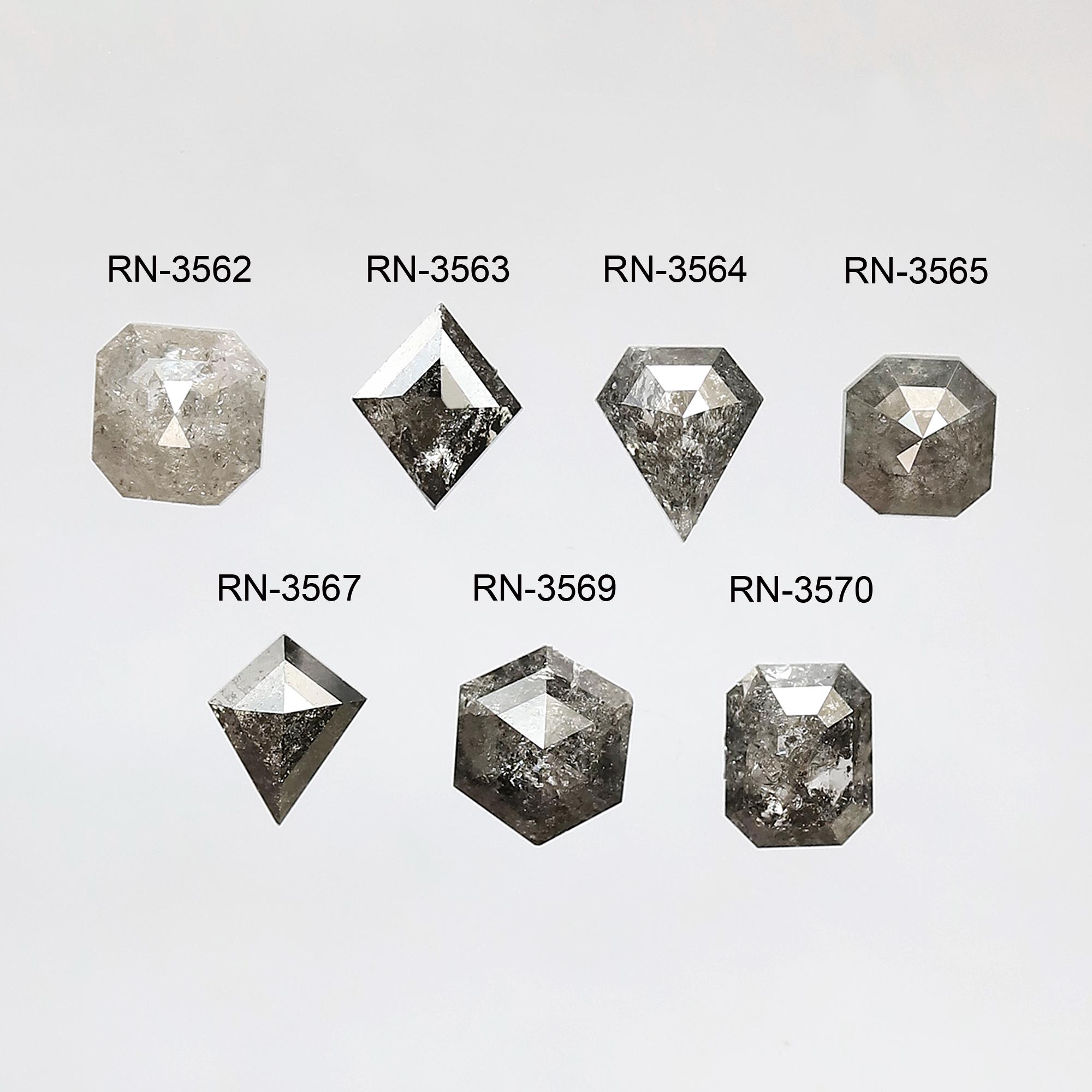 Natural Mix Shape Salt and Pepper Diamonds 4.80–6.10 MM, Gray