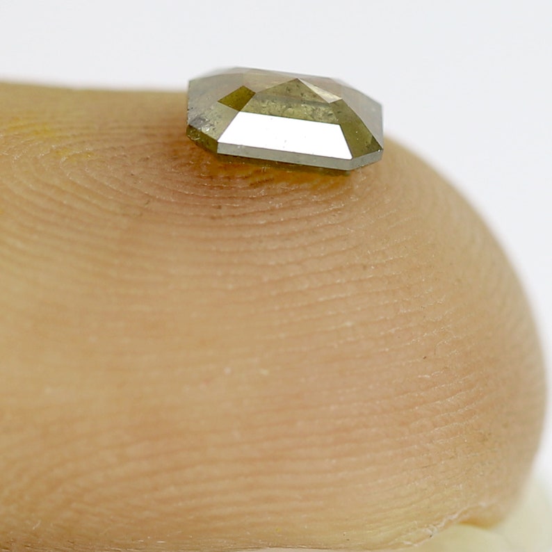 0.52 CT Gleaming Emerald Shape Faceted Fully Polished Natural Green Loose Salt and Pepper Conflict Free Diamond suitable for Solitaire Ring