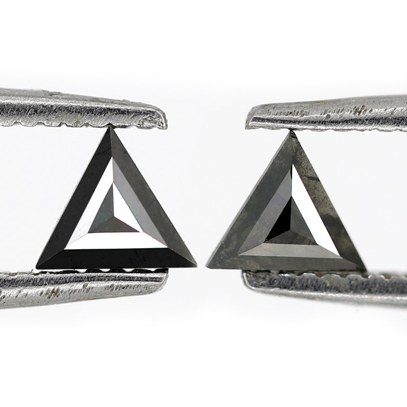 0.21 CT Beautiful Pair of Triangle Shape Half Cut Natural Black Loose Diamond ideal for gifting Diamond Earrings on Special Occasion