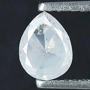 Diamante en forma de pera sal y pimienta de 0,48 quilates, diamante natural blanco suelto de 6 mm para anillo de compromiso