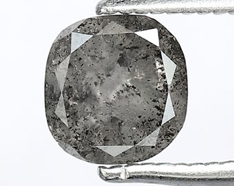 Oval shape translucent gray black color 1.18 CT diamond 6 mm natural loose salt and pepper diamond for making vintage jewelry