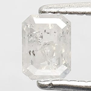 0.43 CT Salz und Pfeffer Diamant im Smaragdschliff: Natürlicher weißer durchscheinender Edelstein