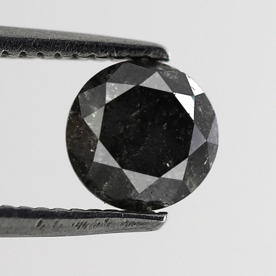 Vermelden komen minimum 0.88 CT natuurlijke zwarte diamant ronde briljant geslepen - Etsy België