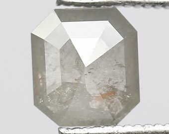 1.77 CT Gray Emerald Cut Salt and Pepper Diamond | Natural Loose Diamond for Custom Ring