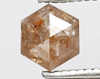 0,72 CT rustiekbruine zeshoek geslepen losse diamant: solitaire ringsteen