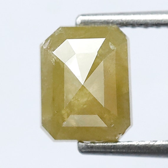 1.53 CT Emerald Cut Loose Yellow Diamond, Conflict-Free Natural Diamond, Wedding Ring Stone