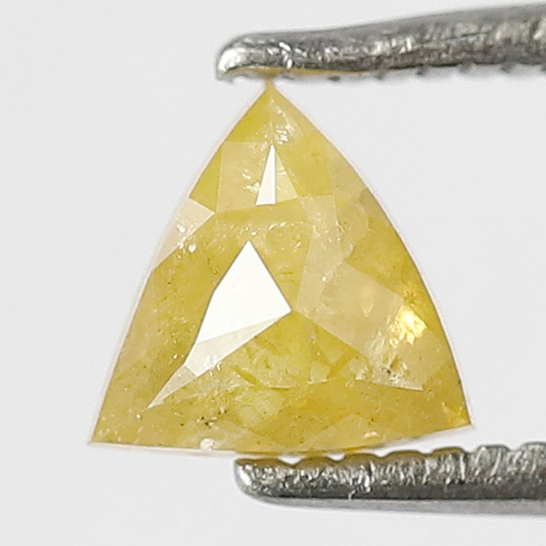0.66 CT Fancy Yellow Triangle Cut Diamond: Rustic Engagement Ring Stone ...