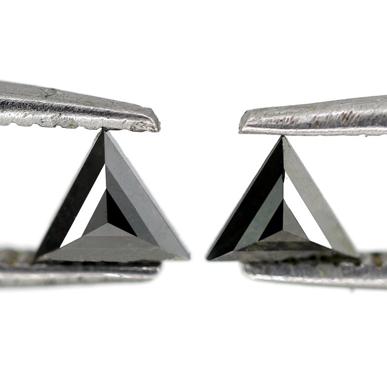 0.21 CT Beautiful Pair of Triangle Shape Half Cut Natural Black Loose Diamond ideal for gifting Diamond Earrings on Special Occasion