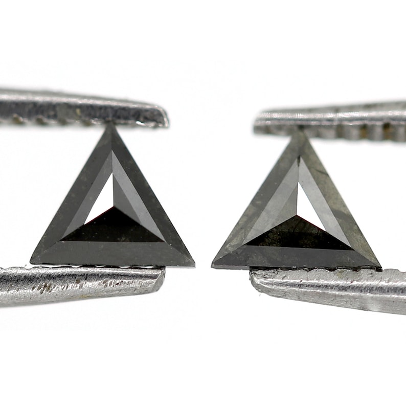 0.21 CT Beautiful Pair of Triangle Shape Half Cut Natural Black Loose Diamond ideal for gifting Diamond Earrings on Special Occasion
