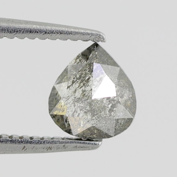 0.60 CT Pera Forma Diamante Naturale Loose Diamond Naturale Grigio Nero  Diamante Pera Forma Sale sciolto e Pepe Diamante Vero Diamante -  Italia