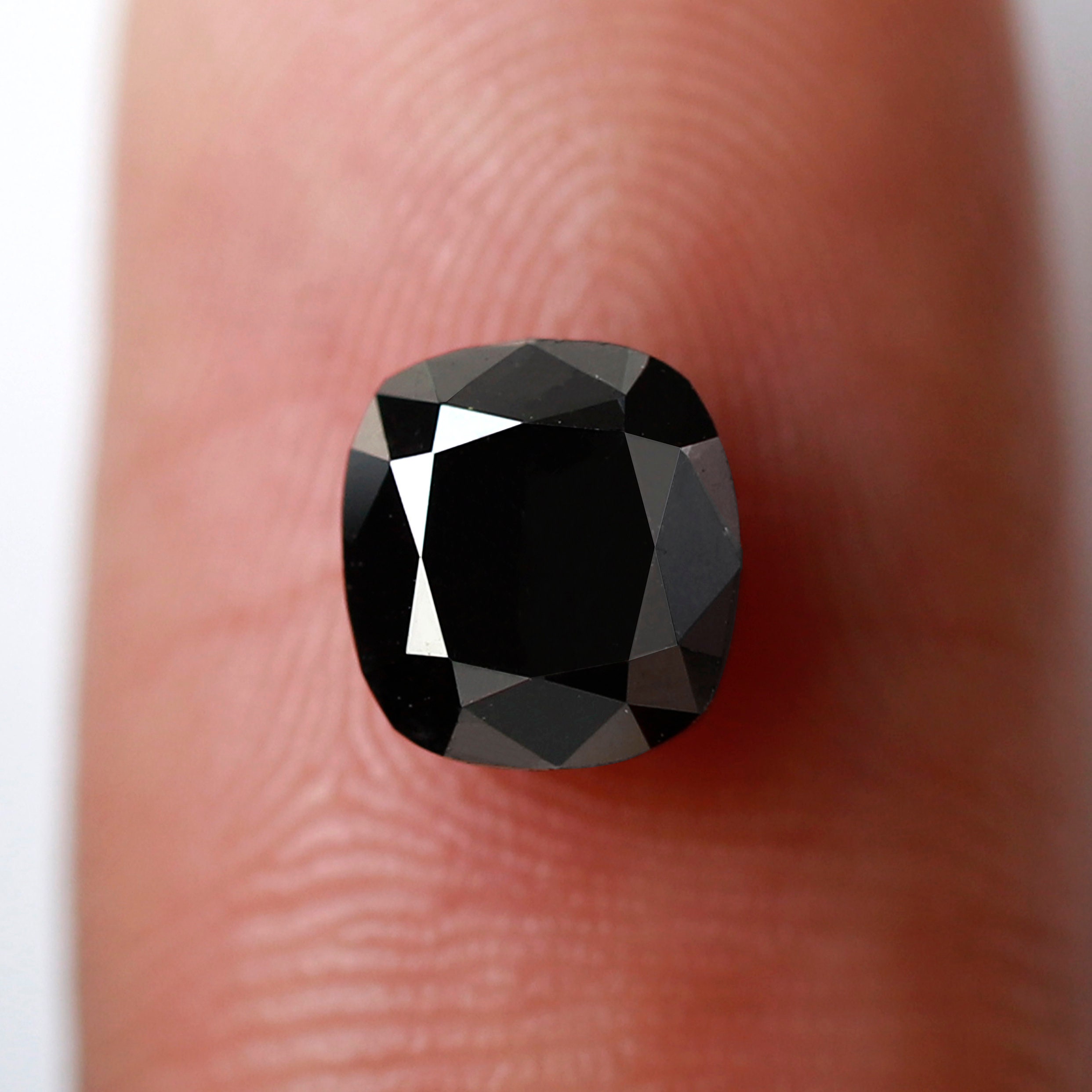 Black Diamond Cushion Engagement Ring