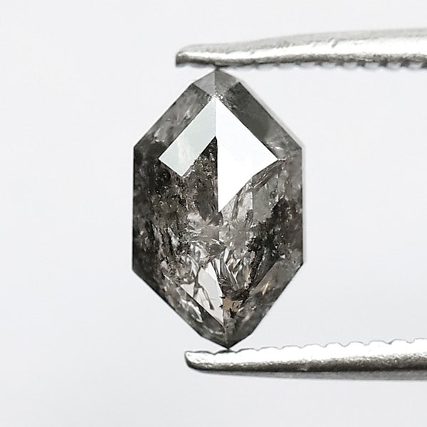 Modified Marquise Shape Salt and Pepper 1.15 CT Diamond Gray Black Color Natural Loose 8 MM Diamond