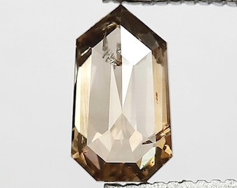 0.93 CT Geometric cut Loose Diamond, 8 MM Natural Brown Champagne Rustic Diamond For Antique Jewelry