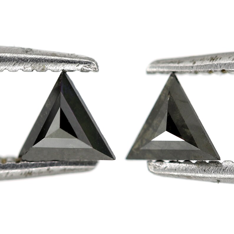 0.21 CT Beautiful Pair of Triangle Shape Half Cut Natural Black Loose Diamond ideal for gifting Diamond Earrings on Special Occasion