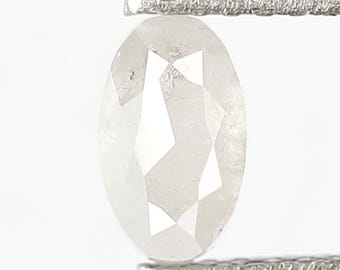 0.59 CT Oval Salt and Pepper Diamond: Misty White Conflict-Free Diamond