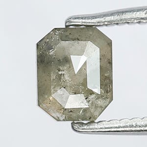 0.63 CT Emerald Cut Grayish Green Rustic Diamond: Earth Mined Loose Diamond