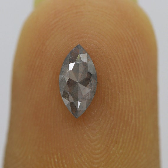 0.46 CT Marquise Shape Diamond Salt and Pepper Diamond Natural Grey Black Color Diamond Loose Natural Diamond Diamond Engagement Ring