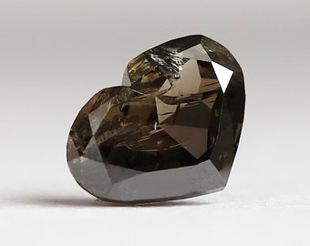 1.82 CT Heart shaped brown color rose cut diamond Loose antique faceted Heart cut diamond Gift for Her