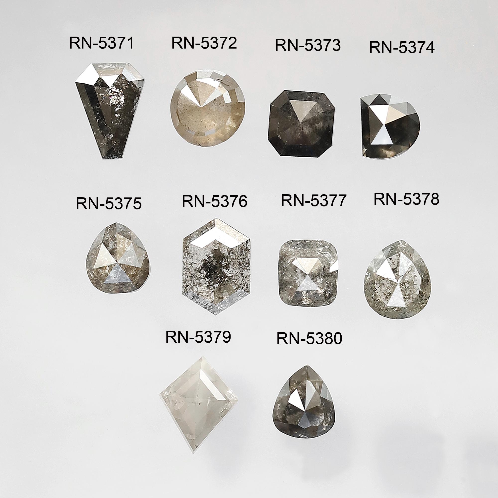 0,65 ct 6 mm, forme poire, sel et poivre, diamant gris noir
