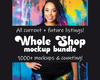Whole Shop Mockup Bundle Entire Shop Bundle Diverse Mockups POD Mockups Black Model Mockup Black Woman Mockup Black Couple Mockup Lifetime
