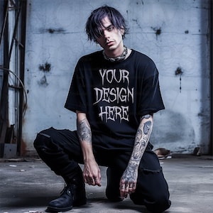 Grunge Mockup Goth Clothing, Black Comfort Colors Mockup C1717, Alternative Goth T-Shirt Halloween, Black Shirt Mockup Gothic, Metal Rocker