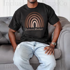 Comfort Colors 1717 Black Mockup Black Man Mockup C1717 Mockup Black C1717 Black Comfort Color Mockup Mens Shirt Mockups Black Model Male