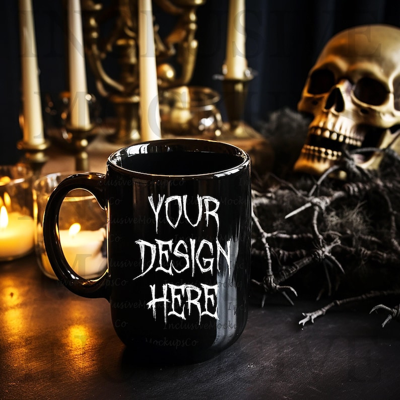 Coffee Cup Mockup Black Handle Mug Mockup Tumbler Mock up Tumbler Mockup Canva Blank Mug Mock Ups Halloween Mockup Fall Mockup Black Mug skeleton coffee cup skeleton mug halloween unique mockups funny halloween mockups mugs