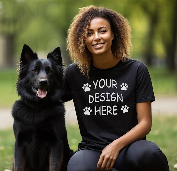 Black Model Mockup, Dog Mom Shirt Mockup, Black Bella Canvas 3001 Mockup, Dog Tshirt Mock Up, Dog Lover Shirt Mockup, Black Woman Mockup