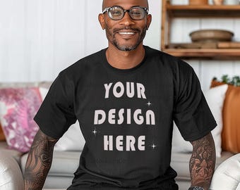 Comfort Colors 1717 Black Mockup Black Man Model Mockup Streetwear Mockup Black Comfort Colors C1717 Black Mockup Tshirt Mens Shirt Mockups