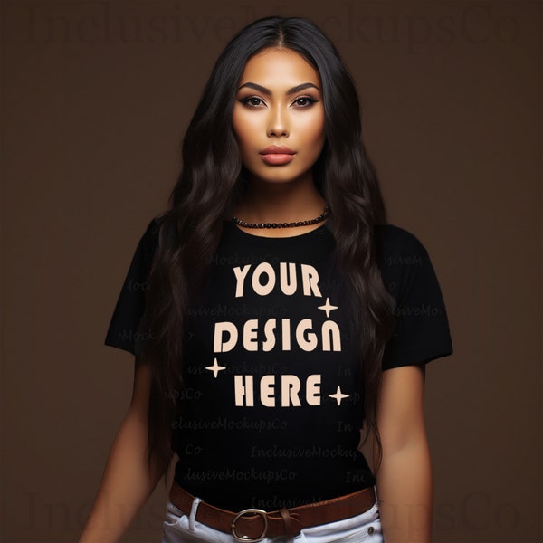 Black Bella Canvas 3001 Mockup Native American Shirt Mockup First Nations Indigenous Mock Up Diverse Mockups Diversity Mockup Bundle