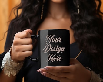 Mug Mockups Black Coffee Cup Mock Up Bundle Tumbler Mock Up Stock Photo Mockup Styled Black Model Mockup JPG Digital Download 20 oz Mug Mock