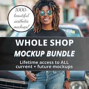 Whole Shop Mockup Bundle Entire Shop Bundle Mockups Print on Demand Mockups POD Lifetime Black Model Mockup Diverse Mockups Lifetime Pass