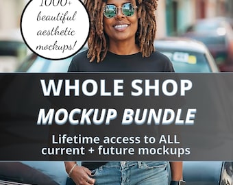 Whole Shop Mockup Bundle Entire Shop Bundle Mockups Print on Demand Mockups POD Lifetime Black Model Mockup Diverse Mockups Lifetime Pass