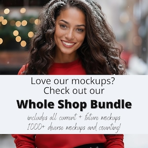 A smiling woman with long, curly brown hair wearing a red sweater.
