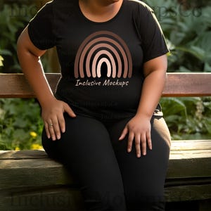 Black Model Mockup T-Shirt Black Bella Canvas 3001 Mockup Plus Size Mockup Black Woman Mockup 3001 Black Mockup Boho African American Model