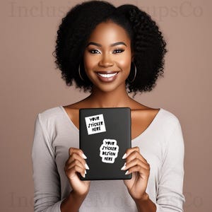 Kindle Sticker Mockup Black Hands Holding Sticker Mockup Bundle Black Model Mockup Black Woman Mockup Sticker Mock Up PNG JPG Kindle Mockup