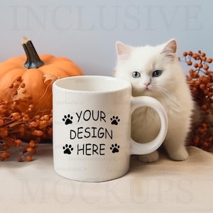 Coffee Cup Mockup White Mug Mockup Tumbler Mock Up Tumbler Bundle Blank Mug Mockup Bundle Halloween Mockup Fall Mockup Ragdoll Cat Mug Gift