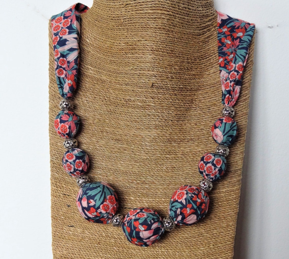 Chunky Clasp Necklace in Liberty of London Fabric Etsy