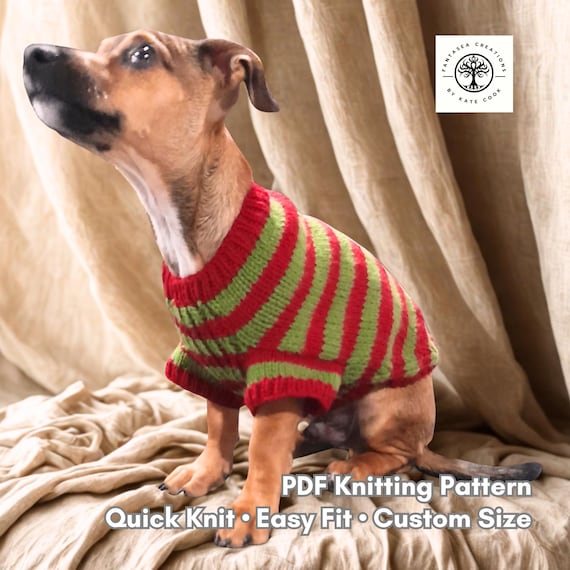 Quick Knit Easy Fit Dog Jumper Pattern | Custom-Fit Knitting Pattern for Dogs | Tailored Pet Sweater | Beginner PDF Tutorial | Fantasea