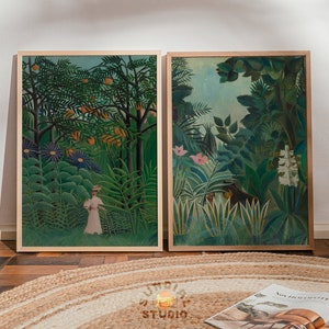Resortcore Wand Kunst Druck, Sommer Botanische Malerei, Grüne Landschaft Jungle Kunstwerk, Tropische Wand-Dekor, Warmer Ton DRUCKBARE digitale Kunst